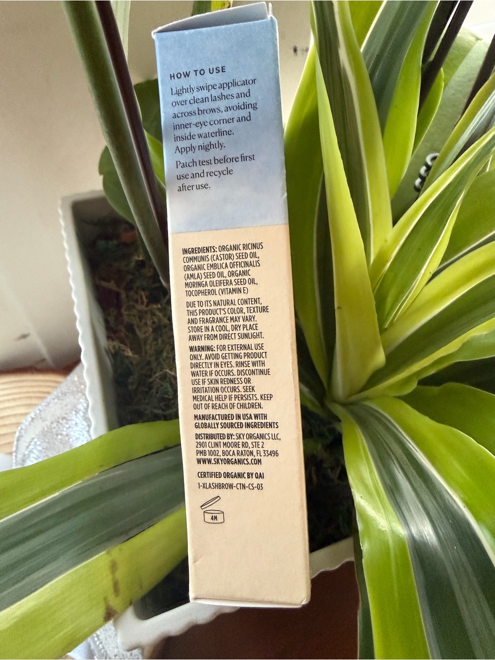 Sky Organics Organic Castor Lash & Brow Oil - Cream and Light Blue - Picture 4 of 5